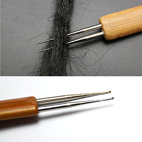 BLUPLE 3Pcs/Set(1Hook,2Hook,3Hook) Bamboo Dreadlock Crochet Hook Dreadlocks Crochet Needle with Wooden Handle Soft Touch Steel 0.75mm Crochet Hook for Braid Craft - Image 4