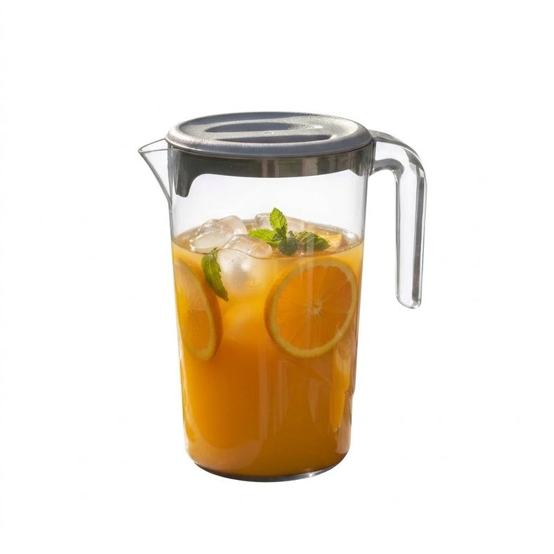 High Quality Acrylic Juice Jug Clear with Lid, 2.6L, Leakproof, Lightweight, for Juice and Cold Drinks Multicolor - Image 1