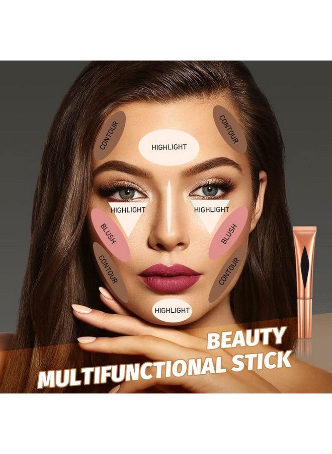 Spdoo Concealer Stickcontour Stick Makeup Liquid Highlight And Contour Wandcream Contour Stick With Soft Cushion Applicatorfoundation Highlight Makeup Bronzer Stick For Face  - Image 5