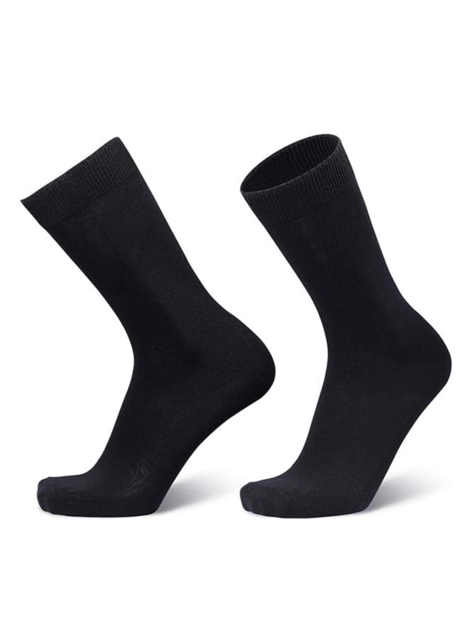 ALLKING Calf Length Socks, Full Length, High Length Pure Cotton Plain Solid Black Color Formal Socks for Men and Boys - Pack of 7 Pairs, Free Size - Image 4