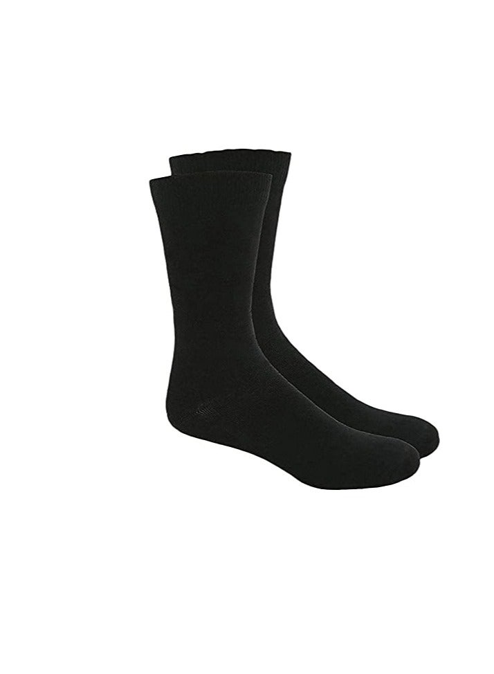 ALLKING Calf Length Socks, Full Length, High Length Pure Cotton Plain Solid Black Color Formal Socks for Men and Boys - Pack of 7 Pairs, Free Size - Image 3