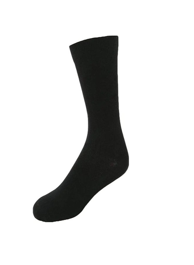ALLKING Calf Length Socks, Full Length, High Length Pure Cotton Plain Solid Black Color Formal Socks for Men and Boys - Pack of 7 Pairs, Free Size - Image 5