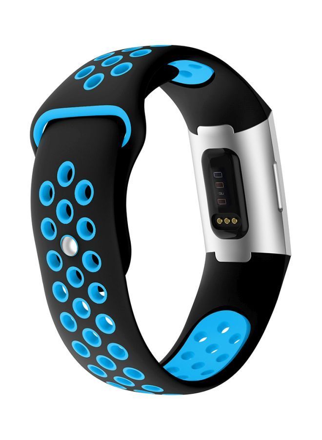 NIBEMINENT Replacement Band For Fitbit Charge 3 Blue/Black - Image 4