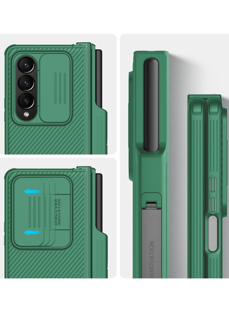 Nillkin - Case Suitable for Samsung Galaxy Z Fold4 with S Pen Holder and Hinge Protector with Hidden Kickstand and Lens Slider Slim Cover - Image 1