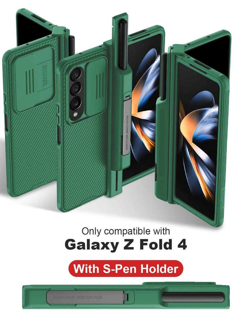 Nillkin - Case Suitable for Samsung Galaxy Z Fold4 with S Pen Holder and Hinge Protector with Hidden Kickstand and Lens Slider Slim Cover - Image 1