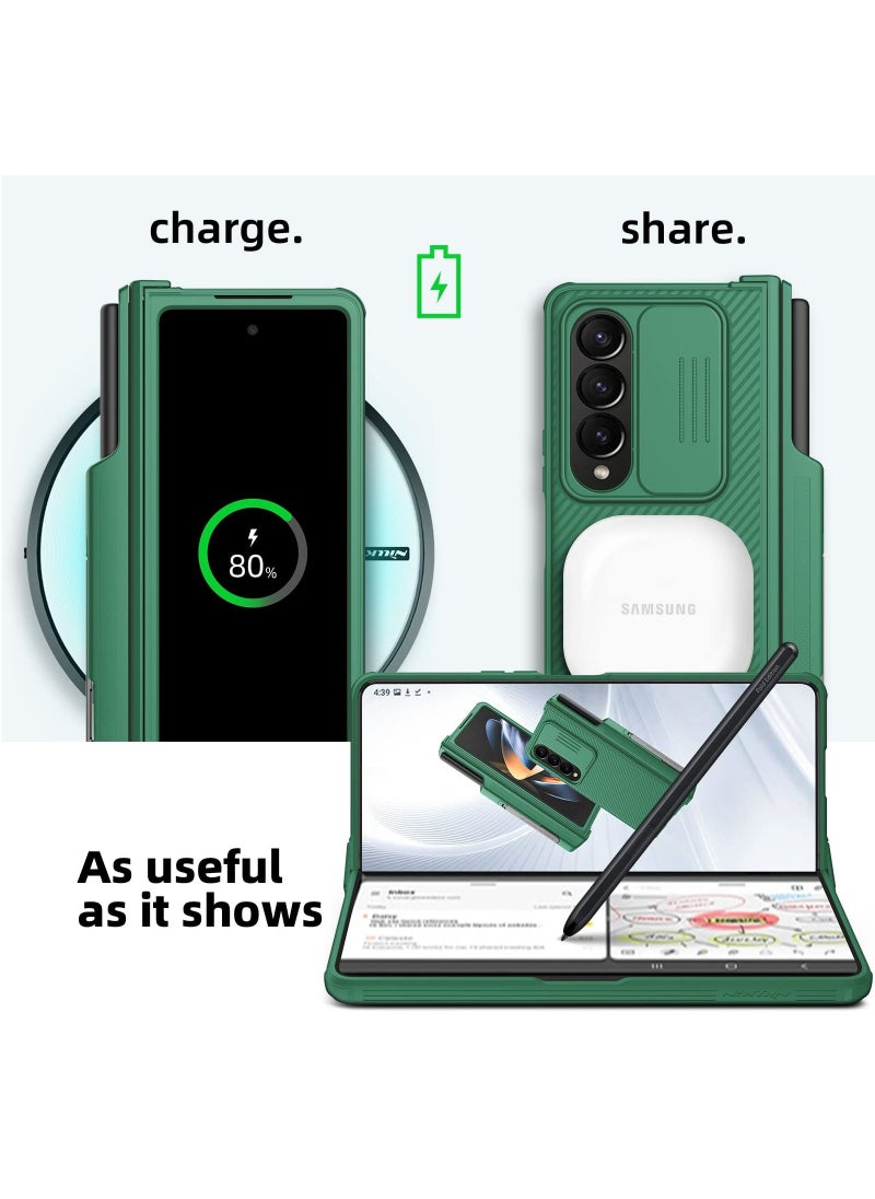Nillkin - Case Suitable for Samsung Galaxy Z Fold4 with S Pen Holder and Hinge Protector with Hidden Kickstand and Lens Slider Slim Cover - Image 1