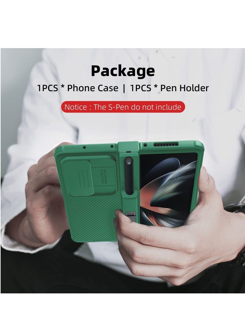 Nillkin - Case Suitable for Samsung Galaxy Z Fold4 with S Pen Holder and Hinge Protector with Hidden Kickstand and Lens Slider Slim Cover - Image 1
