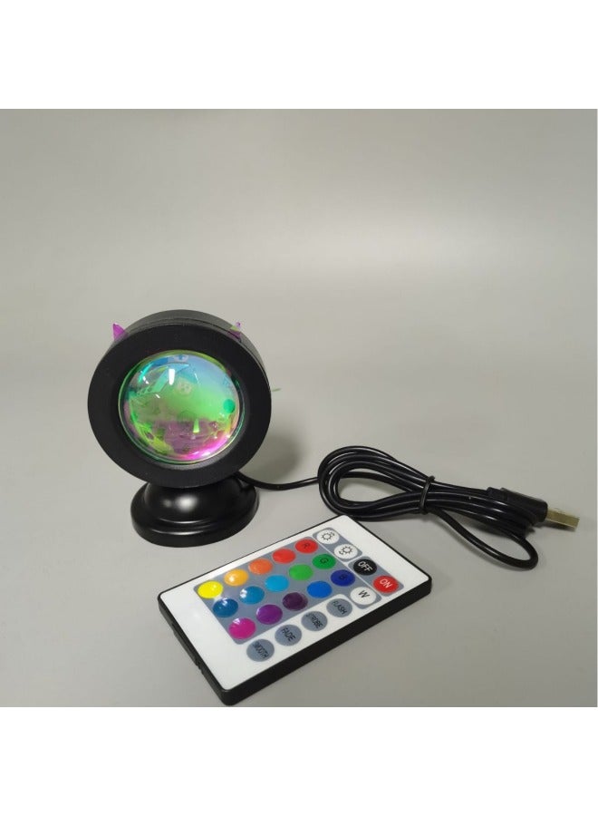 Miniature Rgb Sunset Atmosphere Light Photography Ambient Light Projection Lamp Decorative Lighting-Power Supply:With 6-color Film Bag-Light Color:Desktop Split  - Image 5