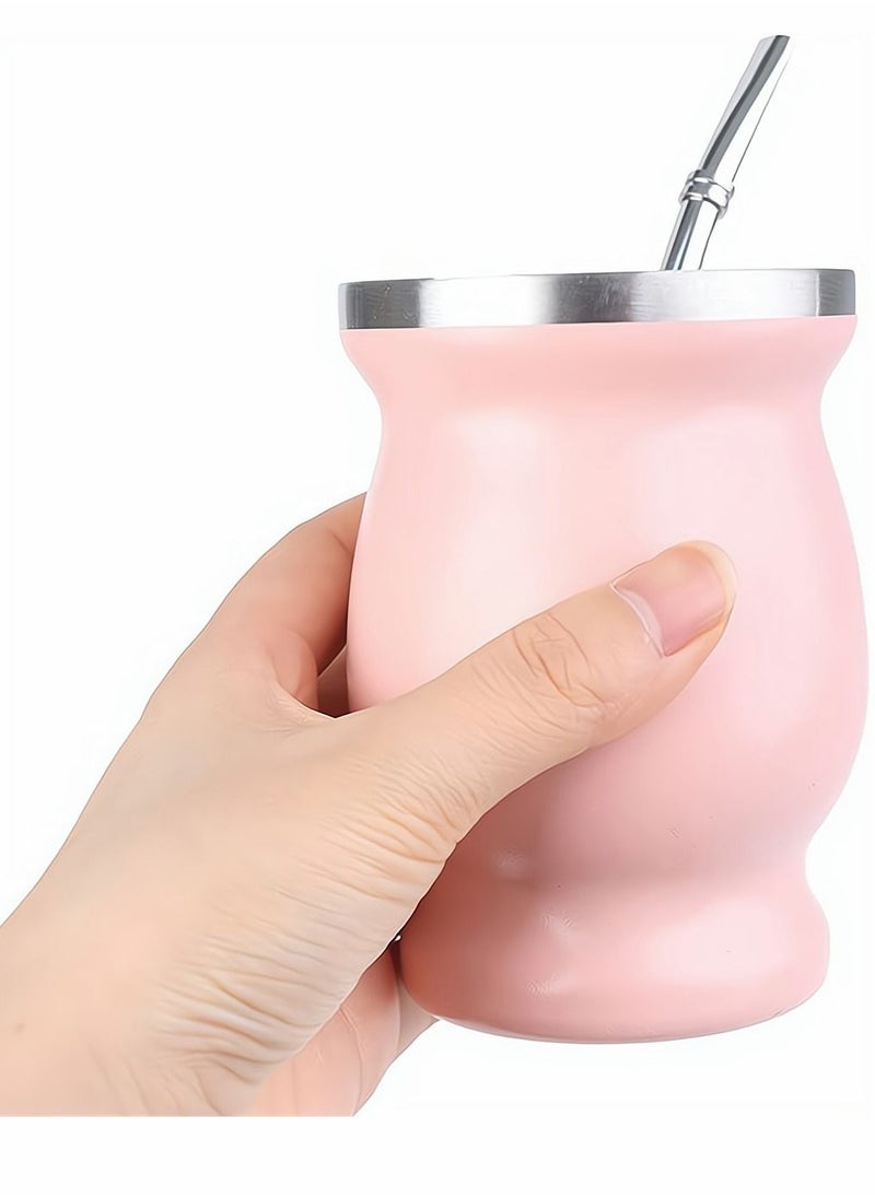 Pink Yerba Mate Tea Cup 230 ml Stainless Steel Double Walled Easy Wash Household Insulation Gourds for Loose Leaf Drinking with Bombilla Straw - pzsku/ZE7FD16CFFFE95B01BC4BZ/45/_/1711706890/e5cdc11a-50ef-4522-8fe4-dabae6339ba7