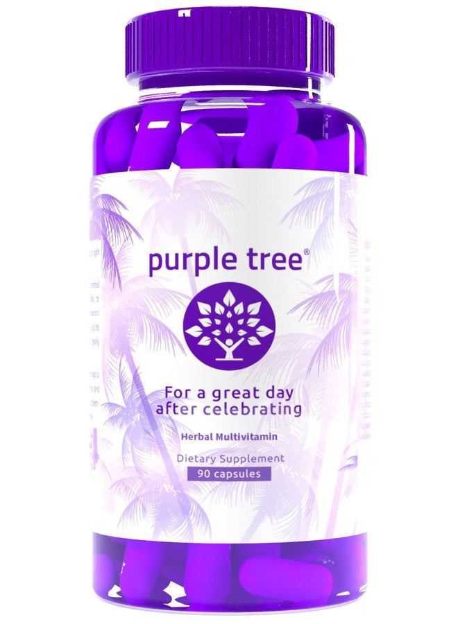 PURPLE TREE Post-Celebration Wellness | Liver Support, Body Replenisher, Rapid Hydration | Dihydromyricetin DHM, Milk Thistle, Electrolytes, Vitamin B, Willow Bark, Quercetin (90 Pills) - Image 1