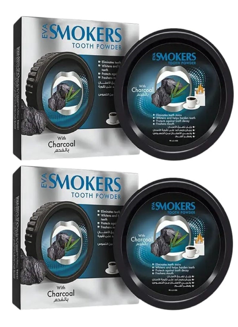Eva - 2-Piece Cleansing Tooth Powder With Charcoal 2X40gm - Image 1