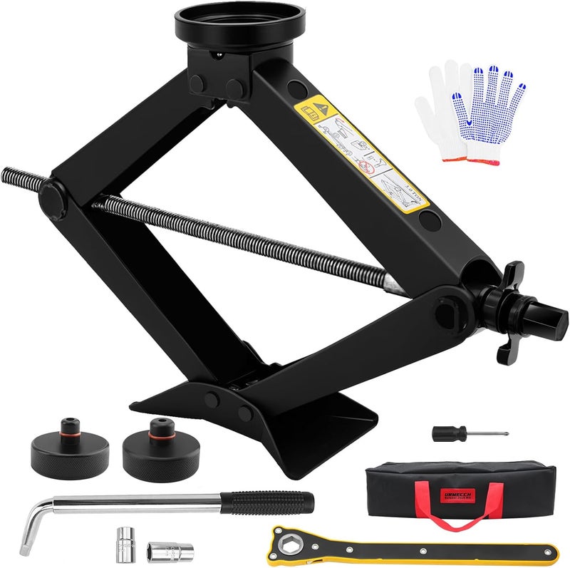 3-Ton Scissor Jack Kit for Tesla Model Y 3 S X with Rubber Jack Pad, Car Spare Tire Repair Tools for Car Tesla Model Y/3/S/X, Tire Changing Tools Kit for Tesla with L-Wrenches（17/19/21/23mm） - Image 1