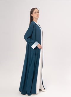 Hadiyath Al Madinah Teal Oasis Open Abaya - HM  - Image 2