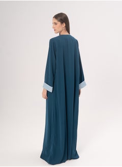 Hadiyath Al Madinah Teal Oasis Open Abaya - HM  - Image 3