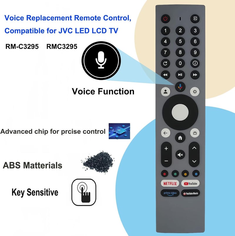 RM-C3295 Voice Replacement Remote Control for JVC LCD LED TV RM-C3295 RMC3295 - Image 2