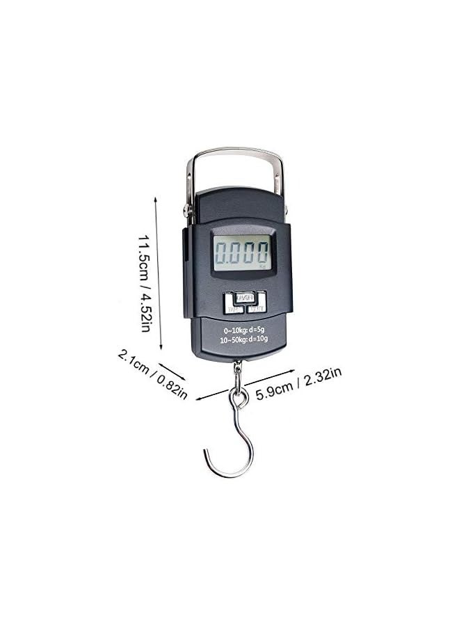 PROMASS Portable Handheld Travel Luggage Electronic Scale, Digital LCD Hanging Suitcase Weighting Scale 110lbs with Tare Backlight Function Gift For Traveler, Silver, Fishing - Small  - Image 3