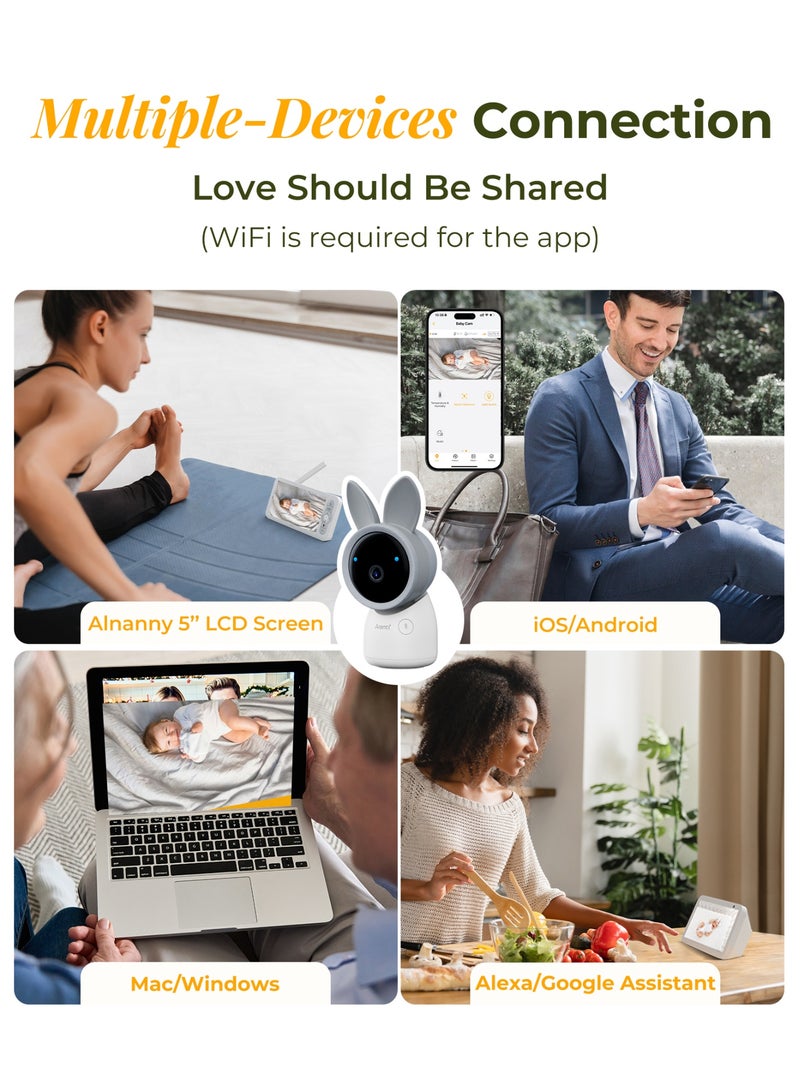Arenti 4MP/2.5K Wi-Fi Video Baby Monitor Kit with  LCD Screen - Image 5