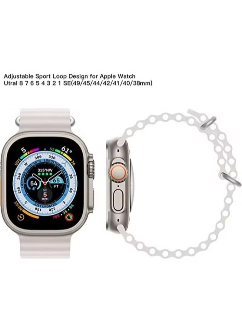 Zaboon - Ocean Band 42mm 44mm 45mm 49mm Compatible For Apple Watch Ultra Band Soft Silicone Replacement Strap for iWatch Ultra 6/5/4/3/2/1/SE - Image 1