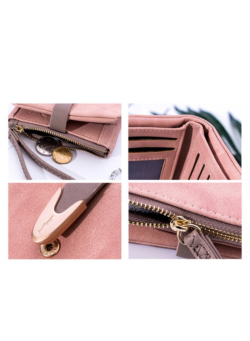 Women’s RFID Wallet  Small Compact Bifold Short Wallet with Ladies Wristlet Zipper Coin Purse - Image 4