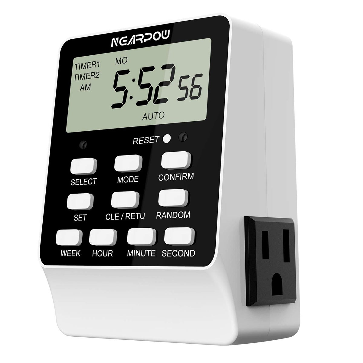 NEARPOW Outlet Timer, Dual Digital Light Timer with 2 Independently ...