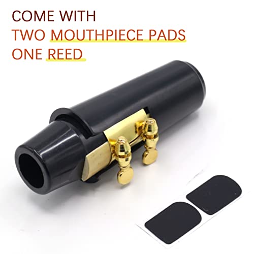 Cheerock Alto Saxophone Mouthpiece, Alto Sax Mouthpiece Set Including Gold Metal Saxophone Ligature & 2pcs Mouthpiece Pads & One Reed, Alto Sax Saxophone Parts - Image 2