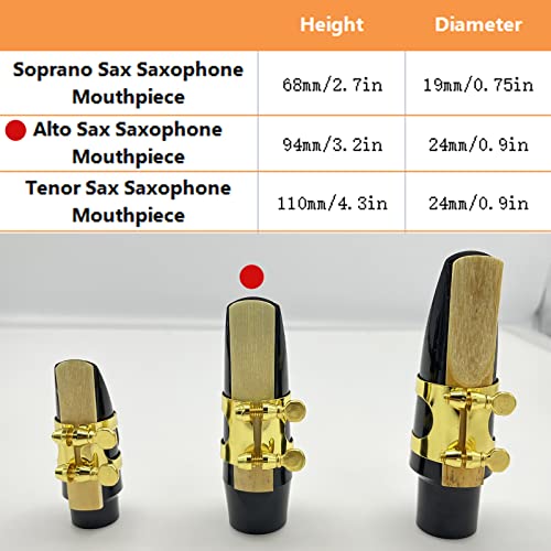 Cheerock Alto Saxophone Mouthpiece, Alto Sax Mouthpiece Set Including Gold Metal Saxophone Ligature & 2pcs Mouthpiece Pads & One Reed, Alto Sax Saxophone Parts - Image 5