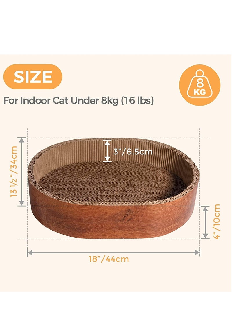 MissTiara Cat Scratch Pad, Cat Scratching Lounge Bed, Oval Corrugated Cardboard  Durable Recycle Board for Furniture Protection, Cat Scratcher Bowl, Cat Kitty Training Toy Reversible 44*34*10cm  - Image 3