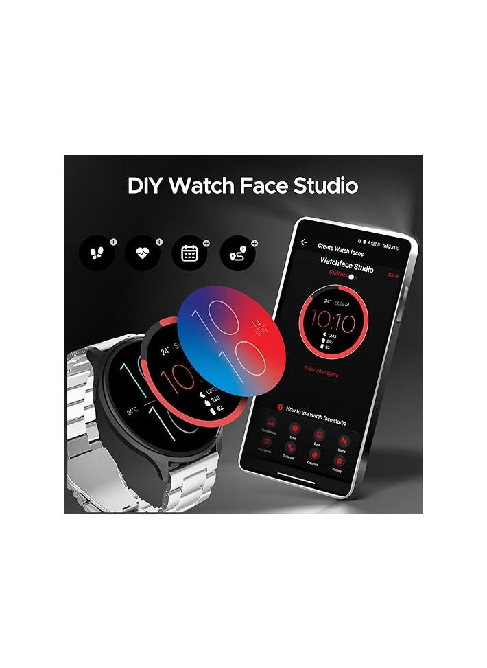 Generic - boAt Lunar Orb w/ 1.45" (3.6 cm) AMOLED Display, BT Calling, DIY Watch Face Studio, Coins, Crest App Health Ecosystem, Live Cricket & Football Scores, IP67, Smart Watch for Men & Women(Steel Silver) - Image 1