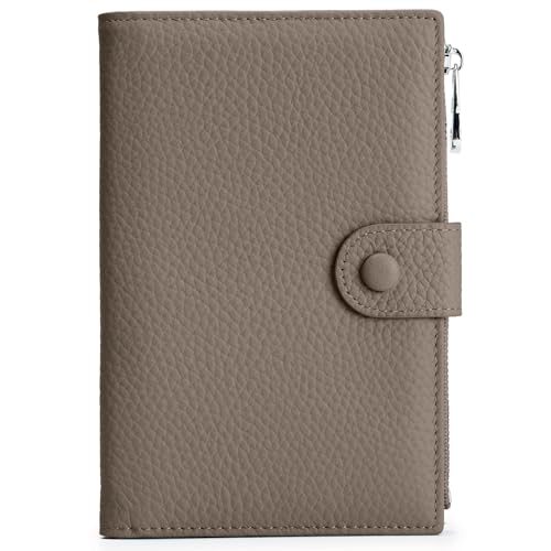 EutDett Leather Passport Holder for Travel Women RFID Passport Wallets Compact Travel Wallet with Zippered Coins Pocket and SIM Slots Ladies Passport Cover - Image 1