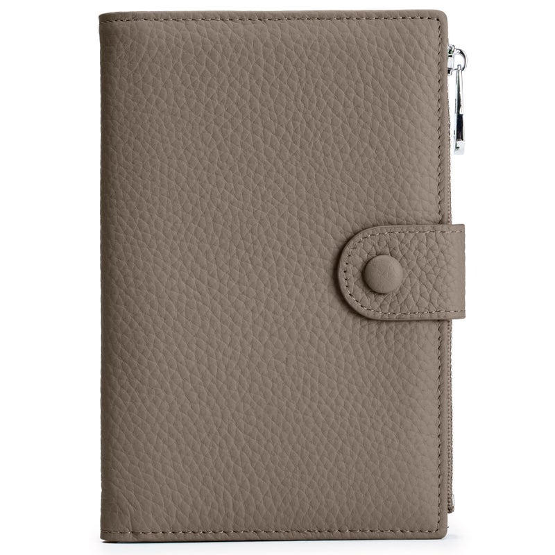 EutDett Leather Passport Holder for Travel Women RFID Passport Wallets Compact Travel Wallet with Zippered Coins Pocket and SIM Slots Ladies Passport Cover - Image 2