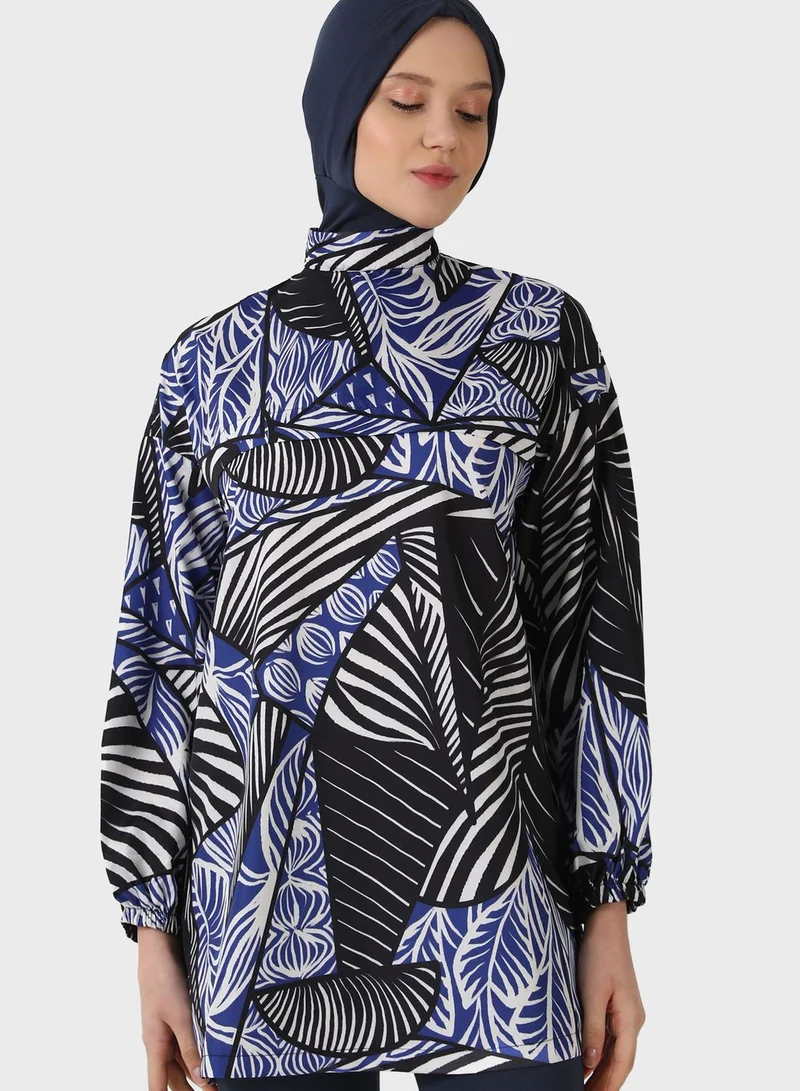 Mayo Bella by Modanisa Printed Fully Covered Swimset