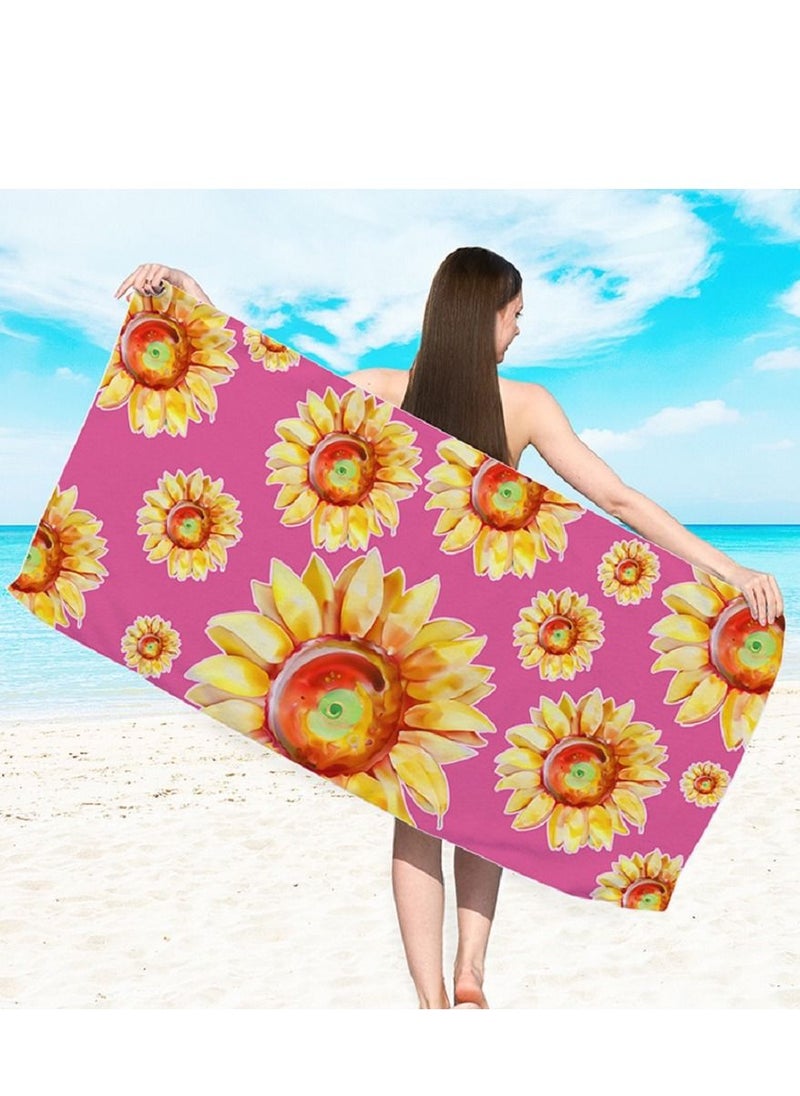 Y&D Microfiber Beach Towel,Quick Fast Dry Super Bath Towels Absorbent Blanket,Suitable For Travel,Camping,Pool 