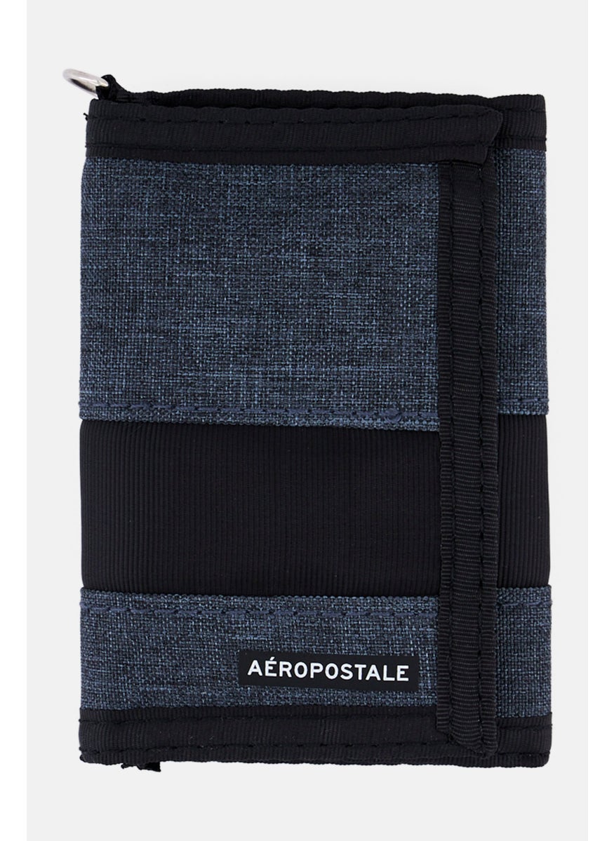 Aeropostale Men Brand Logo Trifold Wallet 12 H x 9 L x 2 W cm, Black  - Image 1