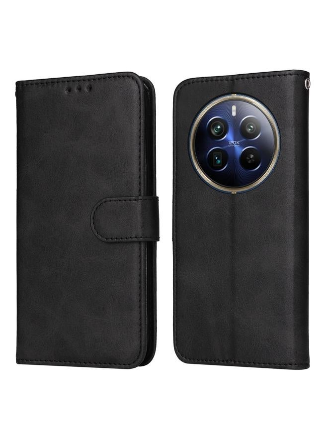 The Bros حافظة لهاتف ريلمي 13 برو / 13 برو+ / P1 برو العالمية بتصميم جلد العجل الكلاسيكي القابل للطي