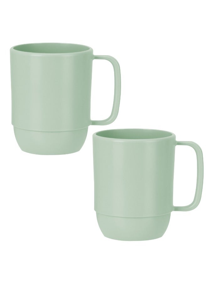 inochi Amori Tall Drinking Cup 350ml, Tea Green-Matcha, 2 Pieces - Image 1