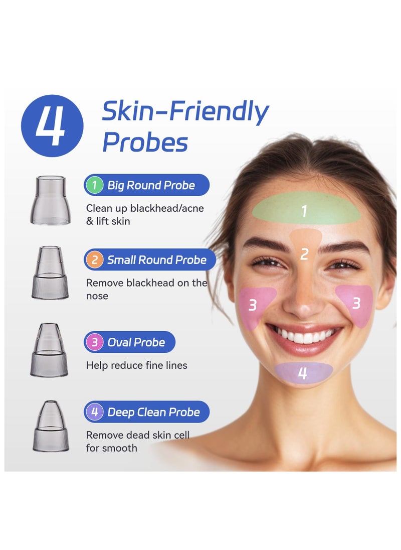Blackhead Remover Pore Vacuum, Face Vacuum Pore Cleanser, Electric Acne Comedone Whitehead Remover Tools 4 Suction Power with LED Display, Rechargeable Pimple Popper Tool Kit