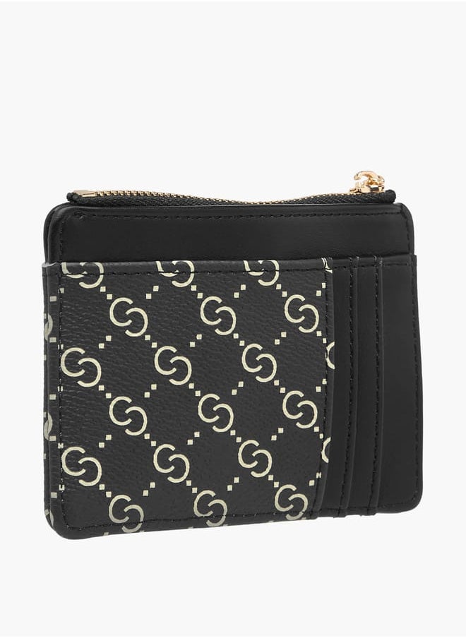 Celeste Women Monogram Print Wallet with Zip Closure  - Image 3
