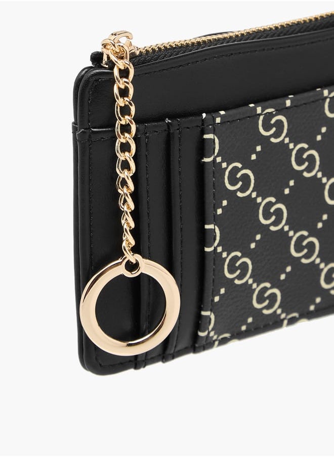 Celeste Women Monogram Print Wallet with Zip Closure  - Image 4
