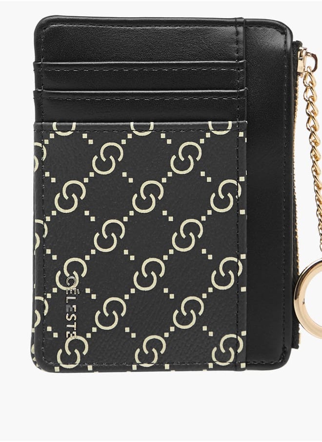 Celeste Women Monogram Print Wallet with Zip Closure  - Image 2
