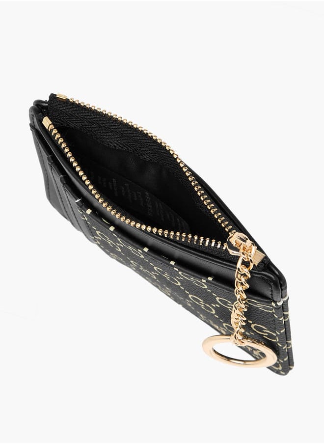Celeste - Women Monogram Print Wallet with Zip Closure - Image 1