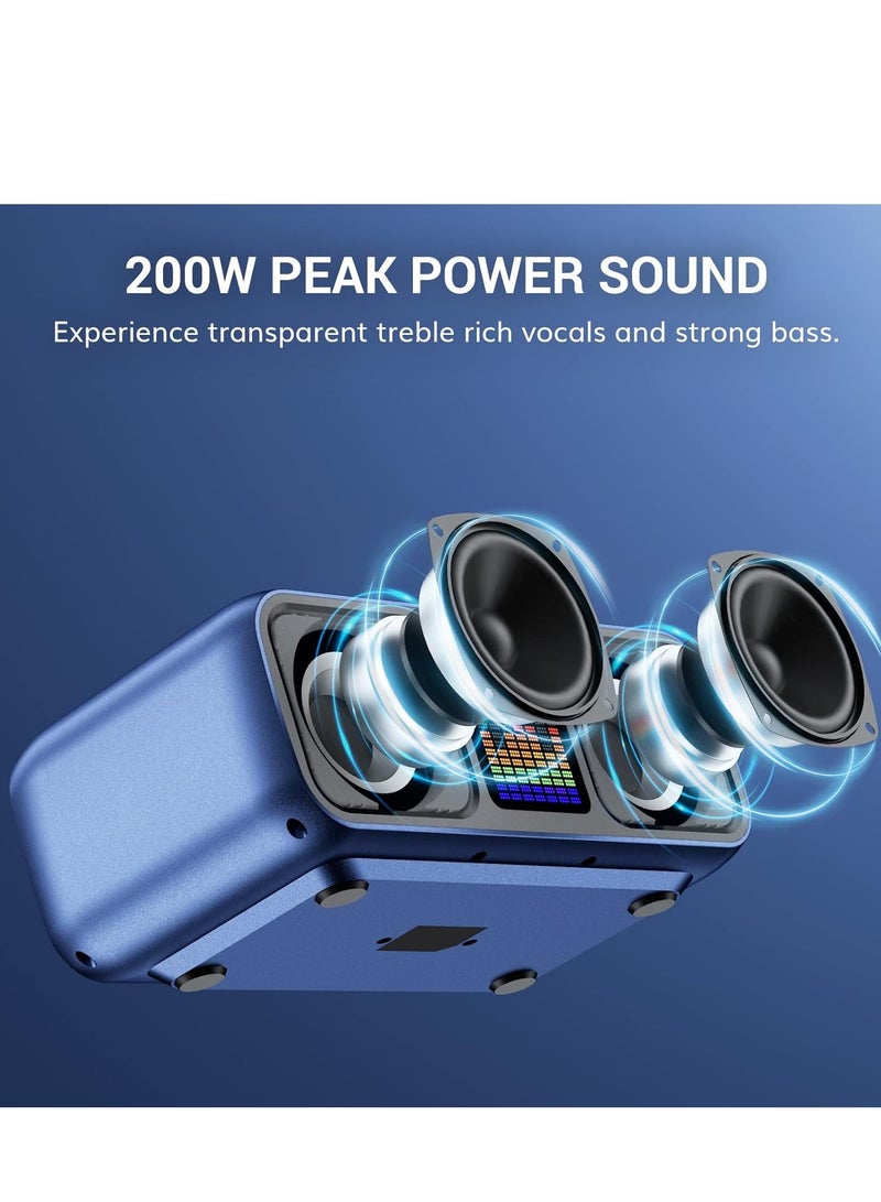 Smart Berry Karaoke Machine with 2 Wireless Microphones | Large Bluetooth Speaker PA System for Weddings, Picnics, Home & Outdoor Parties | LED Lights, USB/TF/Android/iPad/TV/PC Compatible | K9 - Image 2