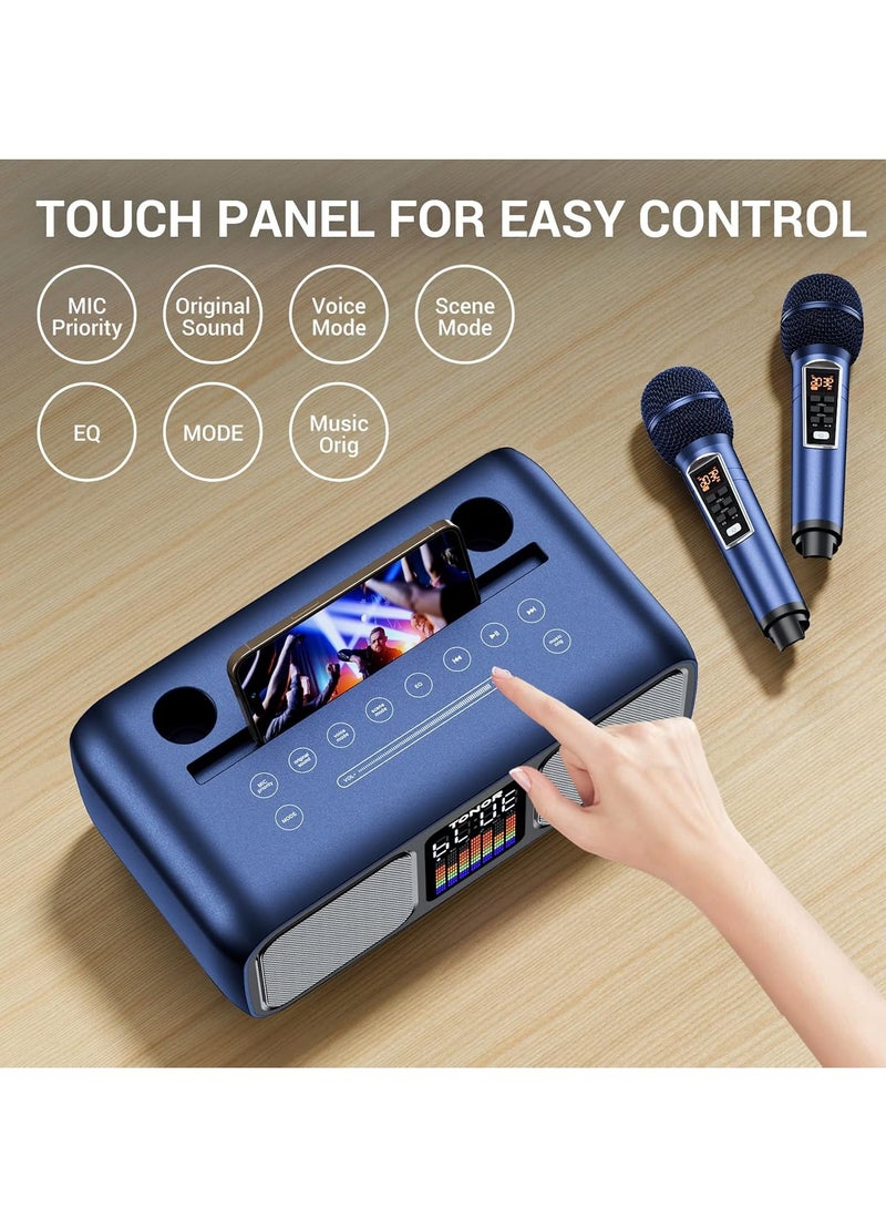 Smart Berry Karaoke Machine with 2 Wireless Microphones | Large Bluetooth Speaker PA System for Weddings, Picnics, Home & Outdoor Parties | LED Lights, USB/TF/Android/iPad/TV/PC Compatible | K9 - Image 5