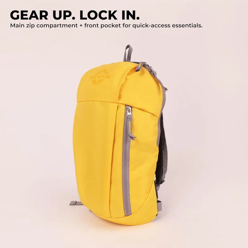 نيفيا Nivia Pulse Junior 2.0 Water-Resistant Sports Backpack - Lightweight & Durable 600D Polyester with Double-Zip Main Compartment