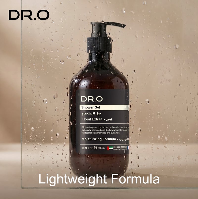 DR.O Premium Shower Gel | 500ml | FLORAL EXTRAIT Scent | Deep Nourishing Body Wash for Glowing Skin | Gentle Cleansing Foam for All Skin Type | Moisturizing Skin Care Formula | Long Lasting Fragrance. - Image 4