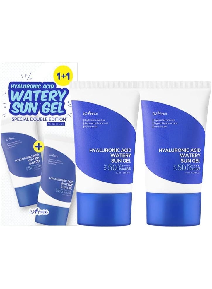 IsNtree Hyaluronic Acid Watery Sun Gel Double Edition 50ml x 2ea | Special Edition with two sunscreens | Watery gel type sunscreen - Image 1