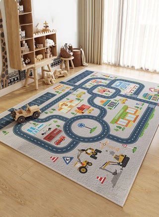 Optico 120×160cm Kids Carpet Playmat Rug, Car Rug for Kids Cars