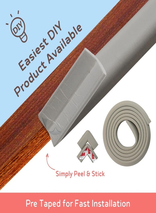 BabySafeHouse Pre-Taped Furniture Edge Guard and Corner Protector - 6.5ft Edge + 4 Corner Guards (Grey Color) for Baby Proofing & Child Safety - Image 2