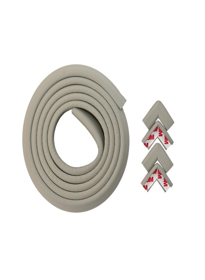 BabySafeHouse Pre-Taped Furniture Edge Guard and Corner Protector - 6.5ft Edge + 4 Corner Guards (Grey Color) for Baby Proofing & Child Safety - Image 1
