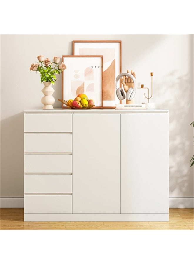 CityRiya-Long Storage Cabinet, Buffet Sideboard Cabinet, Coffee Bar Cabinet with Drawer, Large Cupboard, Coffee Corner with Storage, Entryway Console Table, Accent Table for Home Kitchen (White, 120*40*89cm) - Image 1