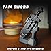 HIDEDC Taia Sword Fidget Toy Metal Sword Fidget Slider EDC Fidget Toys Adults Stress Relief Toy Executive Desk Toy for Keep Focus Anxiety Relief Grey - Image 4